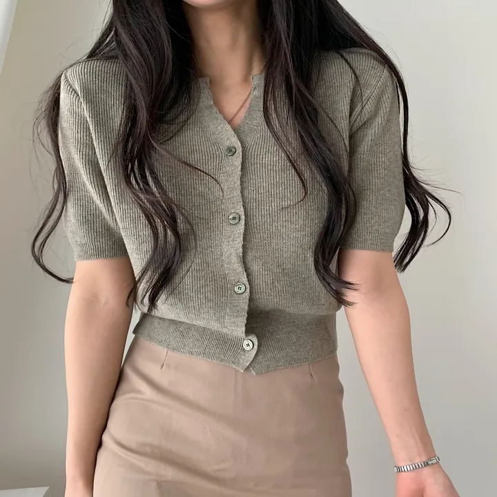 [재진행/부드러워요] 무드쩌는 린넨 하찌 반팔 단추 니트가디건;5col 상세 이미지 31