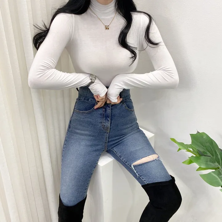 🚀당일발송🚀[6천장돌파/기모선택/묶음할인] 봄 가을 겨울 메이 부들 여리 폴라 티셔츠 이너티 상세 이미지 10