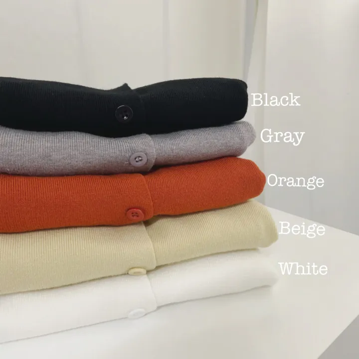 (데일리)소프트 기본 긴팔 니트 크롭 브이넥 가디건 5color 상세 이미지 1
