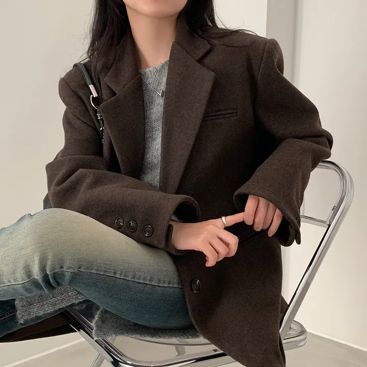 [wool100%/브랜드공정]  윈터 싱글 투버튼 카라 리얼 울 자켓 블레이저 - jk 상세 이미지 92