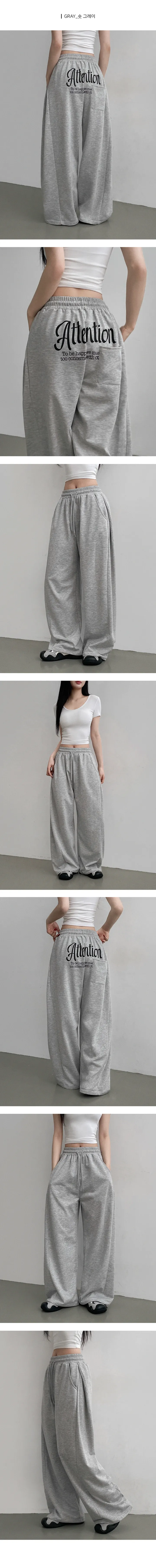 [숏,롱~🍥] MADE 어텐션 백포인트 레터링 핀턱 와이드 트레이닝 팬츠 상세 이미지 4