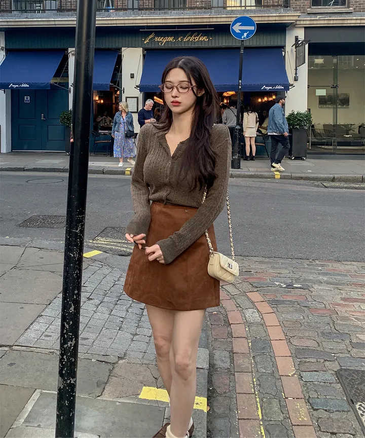 [wool70%🤎클래식무드] 모직 헤링본 핸드메이드 하프코트 자켓 반코트 아우터 절개 트임 코트 고퀄리티 루즈핏 봄 간절기 데이트룩 개강룩 4COL 상세 이미지 31