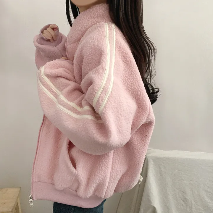겨울*[포근/따뜻데일리!] 로지 양털뽀글이 두줄져지 투웨이 후리스 집업점퍼 4color 상세 이미지 2