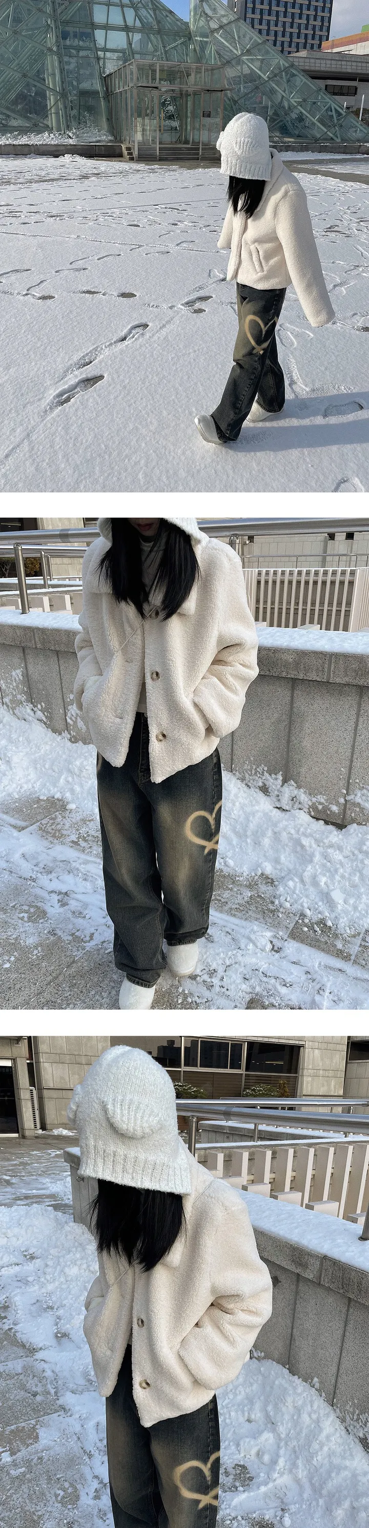 [요청재진행!🖤]포비 양털 누빔 퍼 자켓 상세 이미지 13