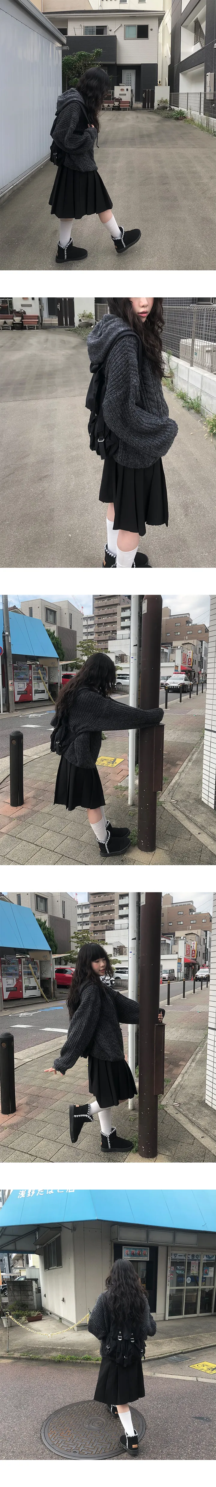 [도톰/아방핏🖤] 아눌 꽈배기 후드 니트 집업 (6color) 상세 이미지 10