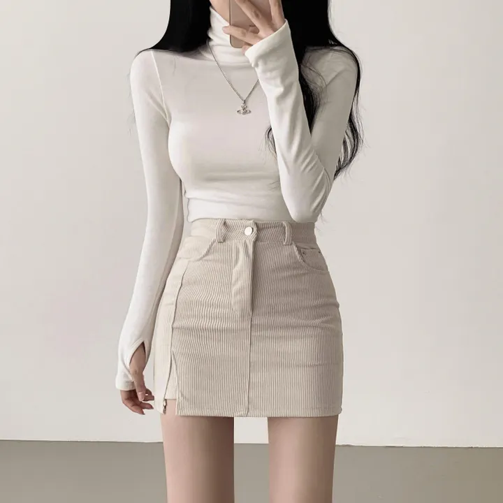 [핏보장!/연말룩ver.] 겨울느낌 골덴 코듀로이 미니 H라인 스커트 상세 이미지 10