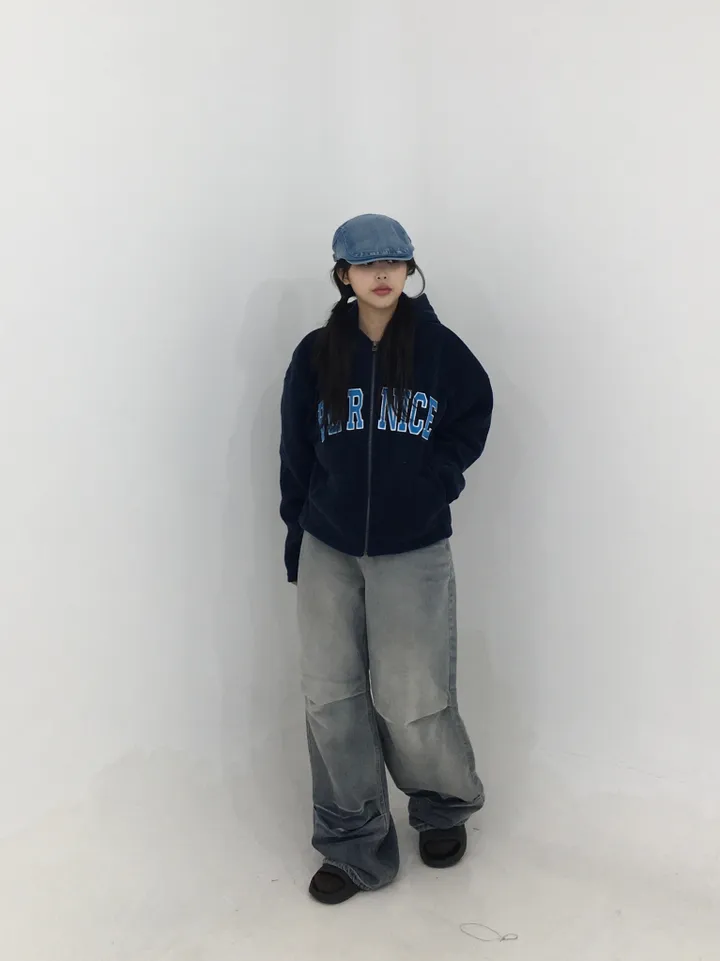 자수 후리스 후드집업 상세 이미지 33