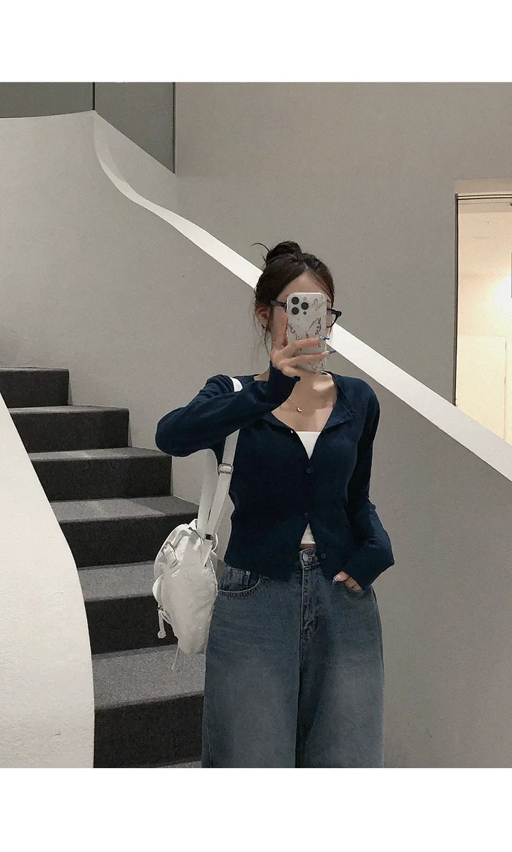 [기본템정석/색감예술🖤] 이브닝 라운드 여리핏 슬림핏 가디건 간절기가디건 봄가디건 가을가디건 가을아우터 가을옷 가을신상 상세 이미지 3