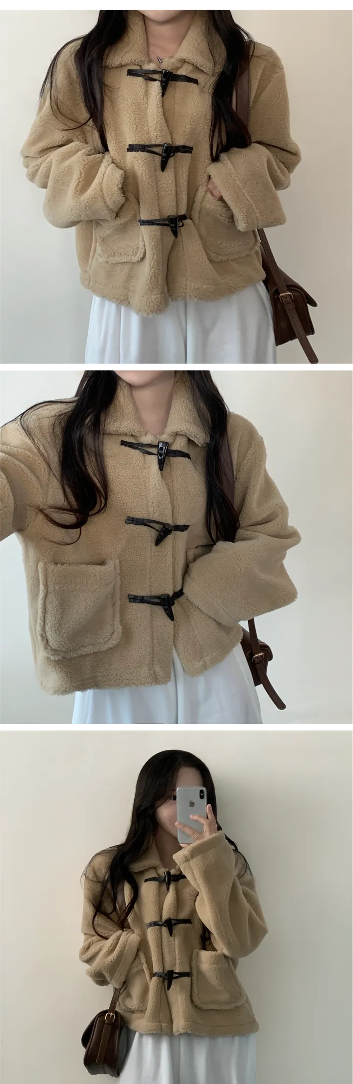 [폭닥,도톰/러블리💓] 보슬보슬, 밍크 양털 카라 떡볶이 숏 코트 자켓 4color 상세 이미지 7