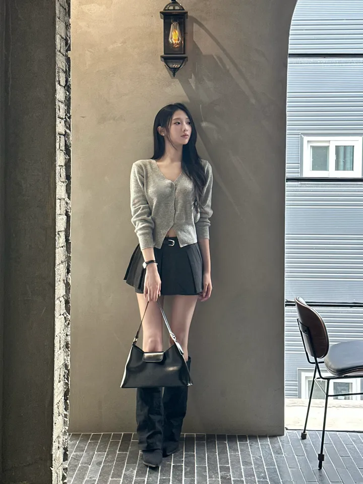 [단독*에이블리f/w신상/모델극찬/기본템정석*]심플베이직데일리니트가디건 -5color(아이보리,연브라운,블랙,연그레이,진그레이) 상세 이미지 36