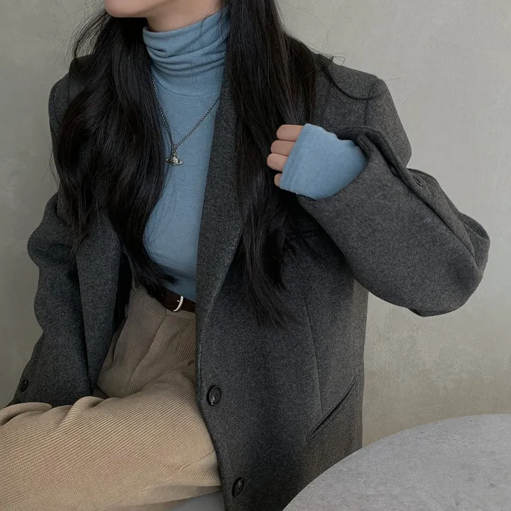 [wool100%/브랜드공정]  윈터 싱글 투버튼 카라 리얼 울 자켓 블레이저 - jk 상세 이미지 10