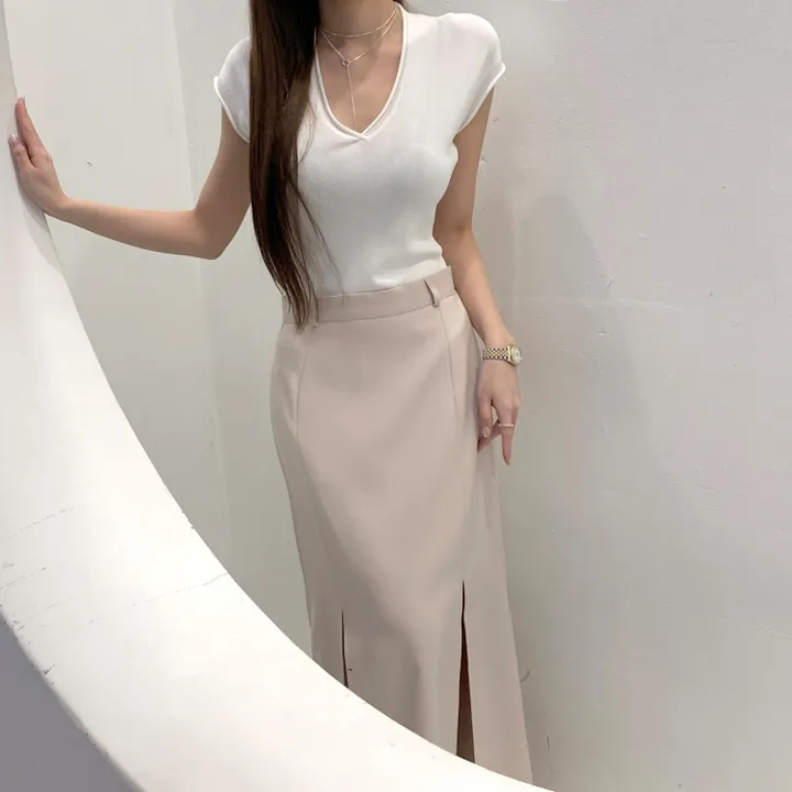 *한정수량원가 SALE* 국내 하이퀄리티 기본 수트 자켓 절개 슬릿 롱 스커트 하객룩 정장 오피스룩 투피스 세트 셋업 2color 상세 이미지 20