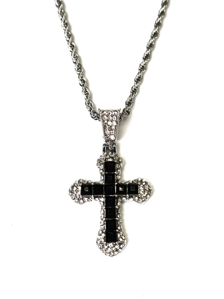 [s.steel/3color] bold cubic cross necklace | 볼드 큐빅 십자가 목걸이 상세 이미지 43