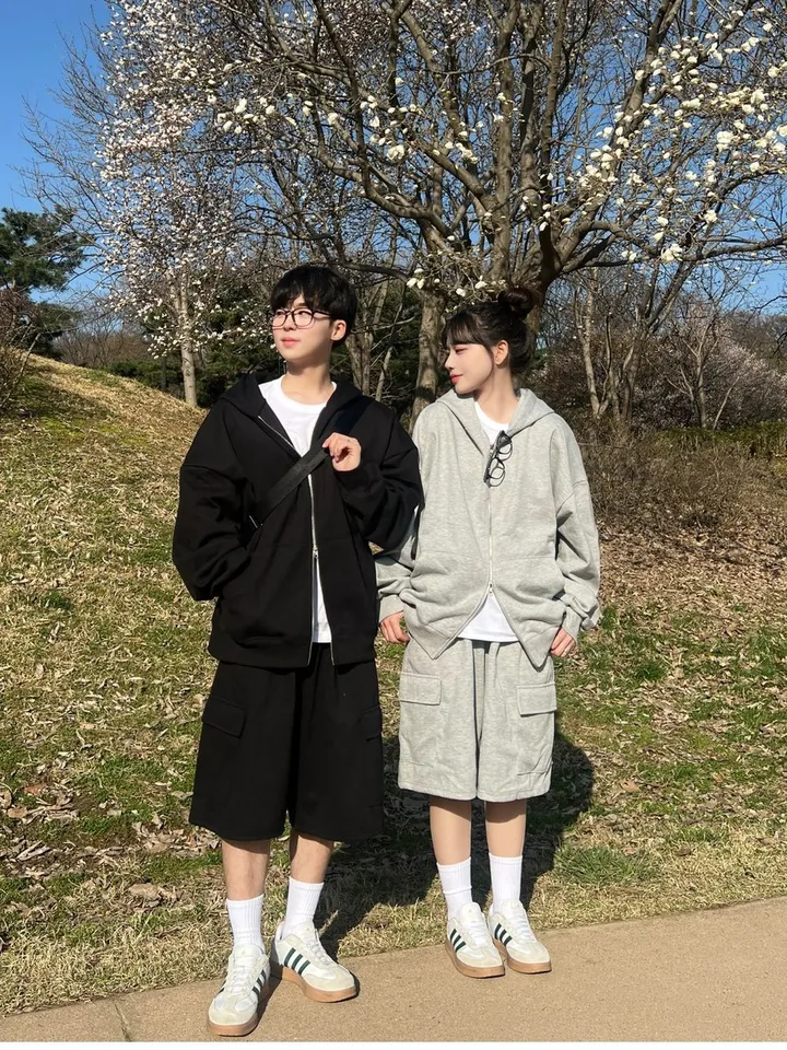 🌼당일출고🌼💗2000장 돌파💗[고퀄 핏대박/7Color/신상] 빅사이즈 투웨이 후드집업 카고 버뮤다 팬츠 트레이닝 세트 커플룩 시밀러룩 오버핏 꾸안꾸 트레이닝복 상세 이미지 54