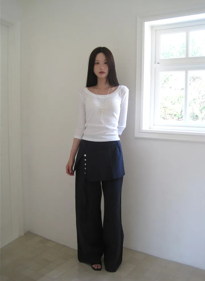 긴팔 티셔츠 모델 착용 이미지-S1L51