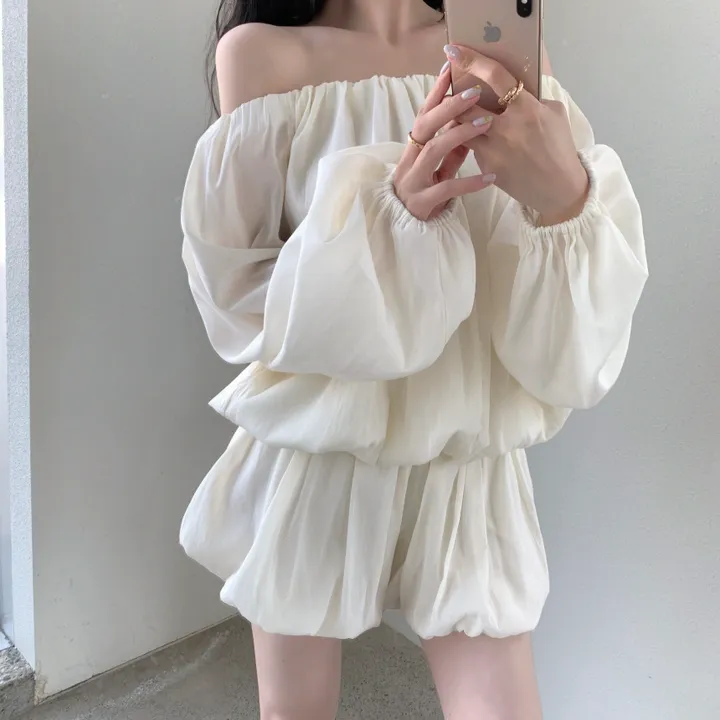 아브 볼륨 퍼프블라우스+ 밴딩 숏팬츠 투피스 상세 이미지 7