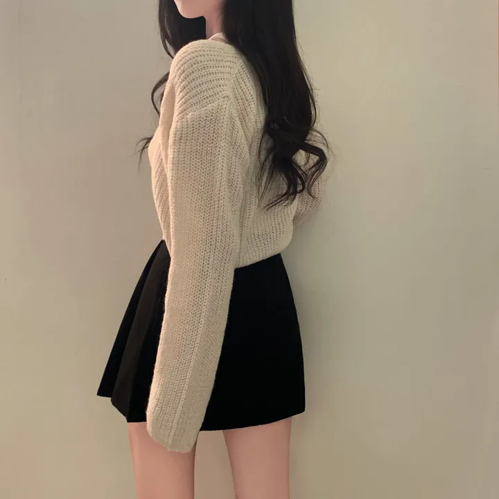 [흘러내림X]퓨어 울 모헤어 리본 볼레로 크롭 가디건 - 4color 상세 이미지 43