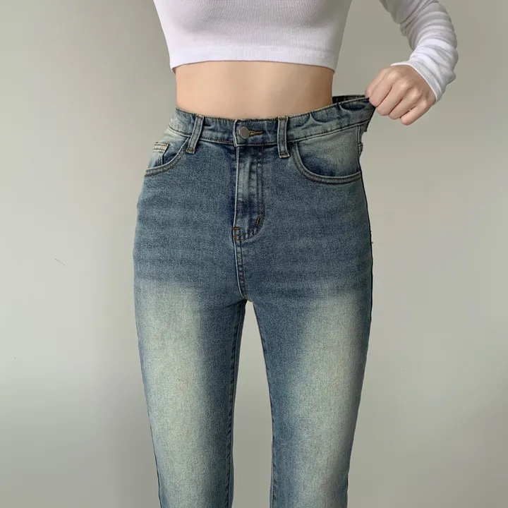 [숏,기본,롱/핏보장🖤/~2XL] 메이빌 쫀득 워싱 슬림핏 하이웨스트 세미 부츠컷 빈티지 데님 팬츠 청바지 키작녀 키큰녀 빅사이즈 4color 상세 이미지 14