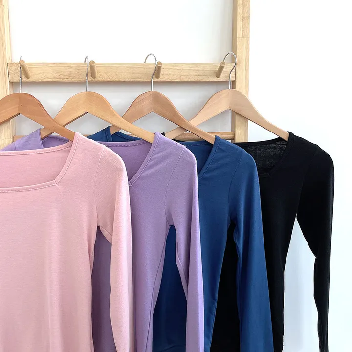 (핏보장/컬러추가재진행) 쇄골 여리핏 스퀘어넥 슬림 티셔츠(11color) 상세 이미지 18