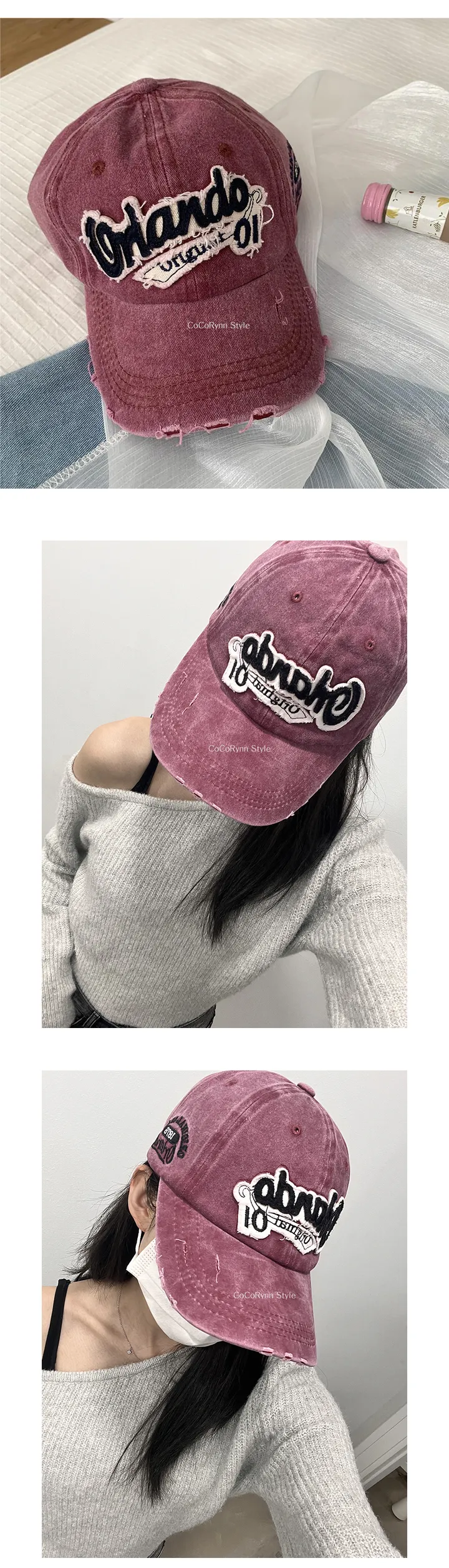 **당일출고** 올란도 빈티지 야구모자(5colors) 남녀공용 자수 모자 상세 이미지 9