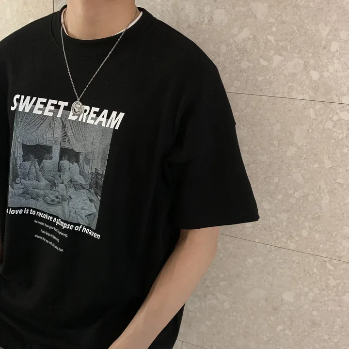 [남자105까지/남녀공용] 4color 오버핏 픽쳐 레터링 반팔 티셔츠 상세 이미지 4