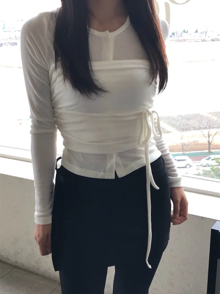 신상 [가디건+시스루탑 set] 상세 이미지 4