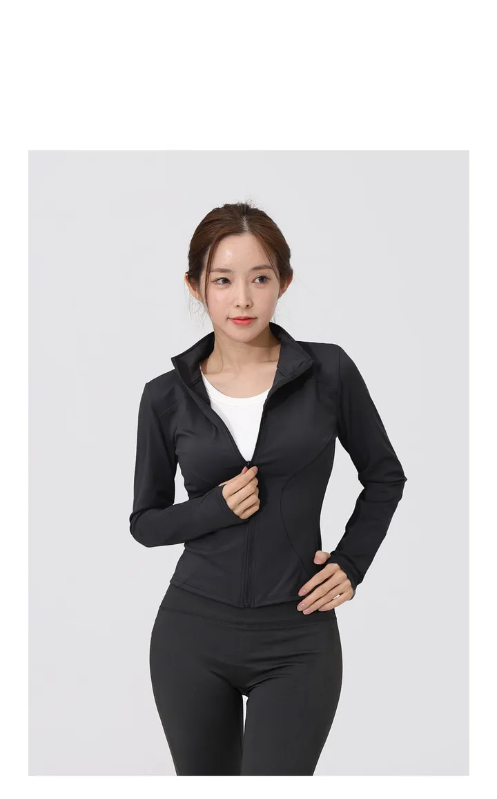 슬림라인 여성용 요가 집업 자켓 요가복상의 필라테스 운동복 슬림핏 체형커버 커버업 상세 이미지 31