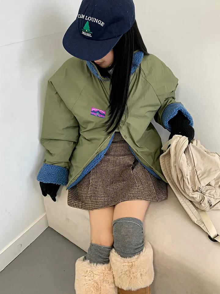 리버시블 플리스 패치 점퍼 상세 이미지 4