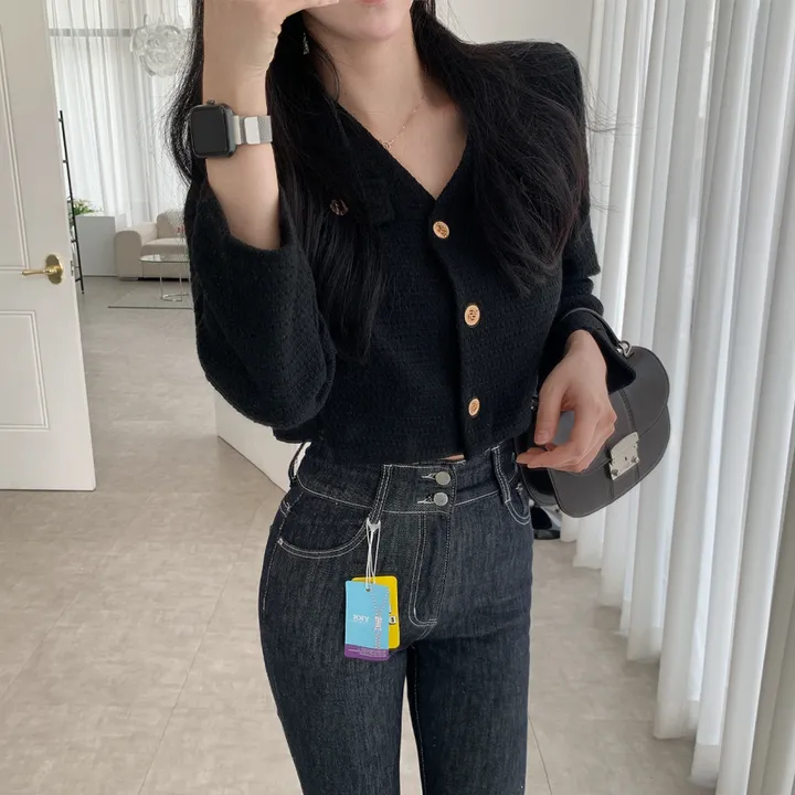 [부분 당일배송🎀1000장돌파!! 리뷰극찬🔥컬러추가!] 트위드 세미 크롭 자켓 노카라 간절기 하객룩 숏자켓 핑크 아이보리 블랙 네이비 - 5colors 상세 이미지 14