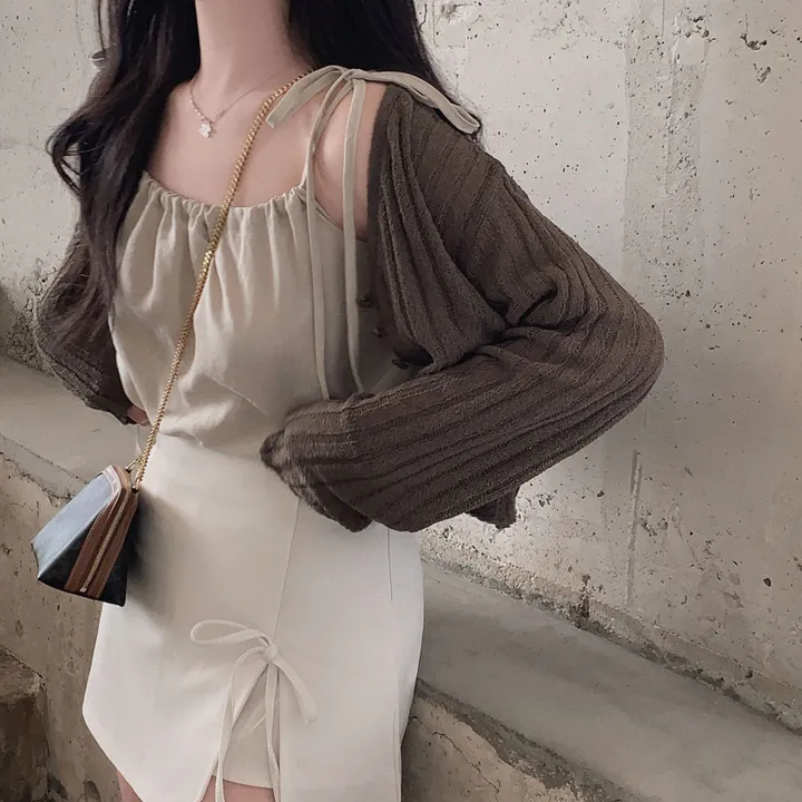 [팔뚝살부각X/여름가디건!]여름 파트너,쓰리버튼 루즈핏 크롭 부클 가디건 상세 이미지 25