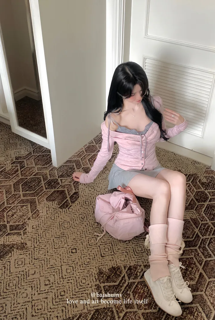 [발레코어 쓰리피스 러블리 페미닌룩] 로안 3pcs 레이어드 나시+가디건+스커트 쓰리피스 세트 상세 이미지 7