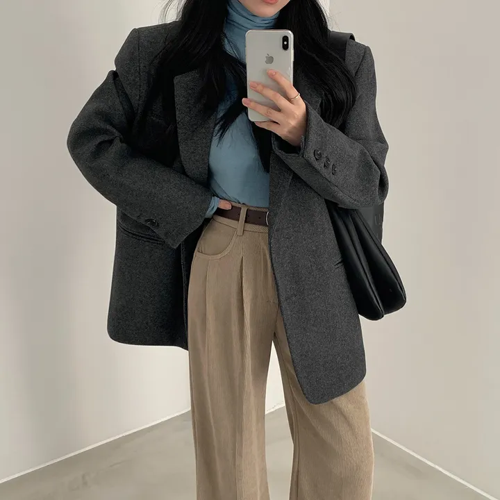 [wool100%/브랜드공정]  윈터 싱글 투버튼 카라 리얼 울 자켓 블레이저 - jk 상세 이미지 29