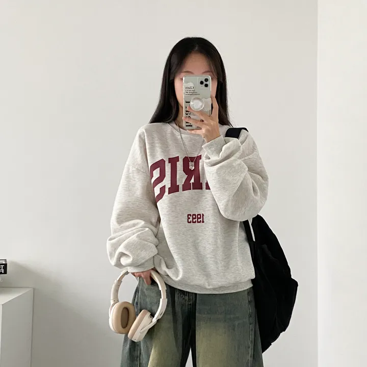 ⭐ 봄버전! [데일리!/묶음할인] 오버핏 파리스 빅레터링 맨투맨 3color 상세 이미지 9