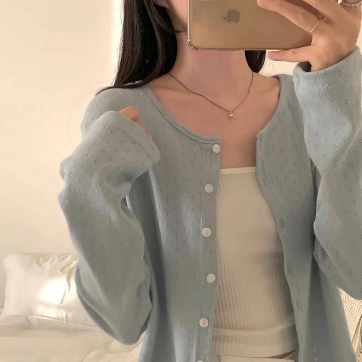 로로 펀칭 가디건 (8color) 상세 이미지 4
