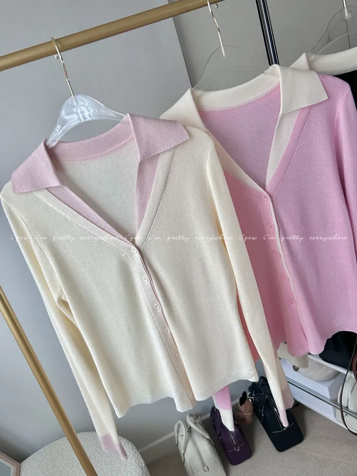 (강추)브리에 카라 배색 니트 가디건 -3color / 맨투맨 후드 집업 청바지 데님 원피스 3부팬츠 반바지 상세 이미지 47