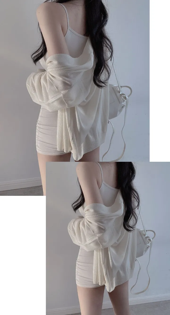 촤르르 툭걸치는 여름 시스루 단추 박시가디건 2컬러 상세 이미지 14