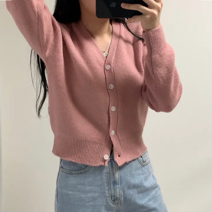 [7컬러/도톰해요!] 촘촘한 짜임의 데일리 브이넥 니트 가디건 상세 이미지 26