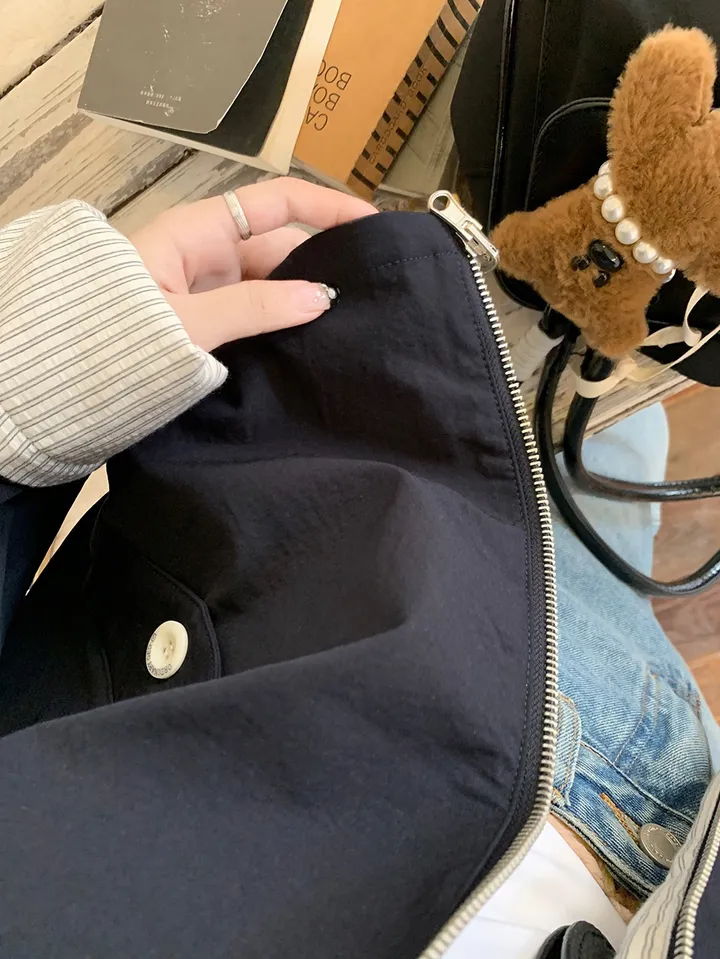 [봄신상💗/휘뚜루템]마브 리버시블 스트라이프 카라넥 집업 점퍼 자켓 상세 이미지 19