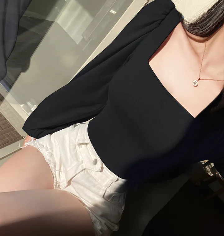 [내가 찾던 그 핏!/ -3kg보장] 4컬러 증명사진룩 군살쏙 셔링 스퀘어넥 퍼프 벌룬 긴팔 티셔츠 가을히트 청순 여리 쫀쫀 기본 베이직 이너티 상세 이미지 22