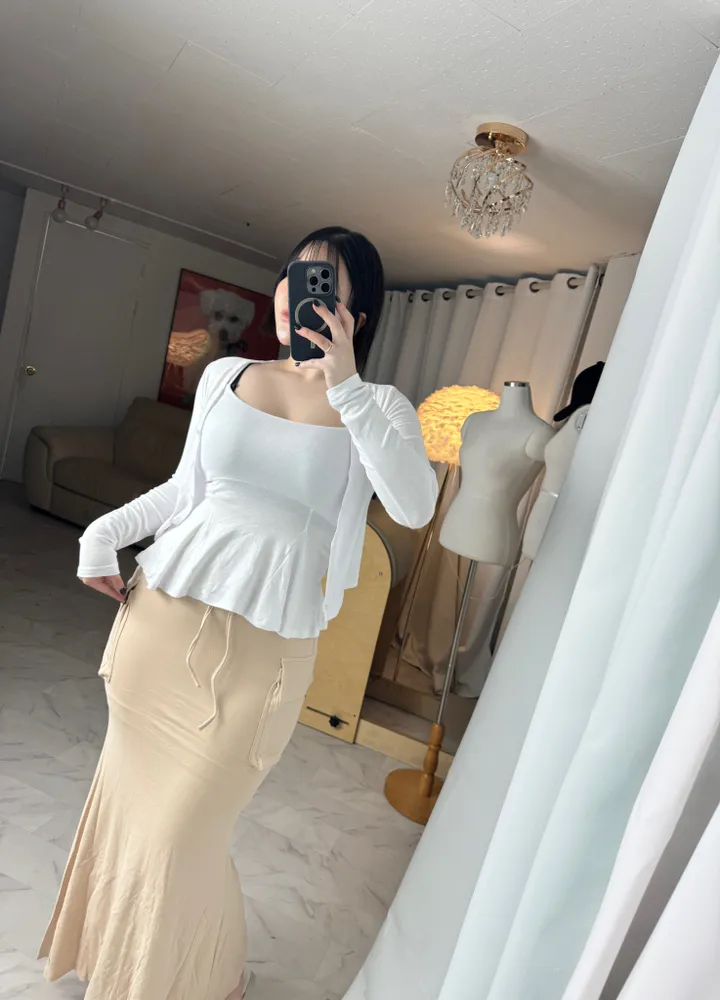 플레어 나시 가디건 투피스 세트 상세 이미지 4