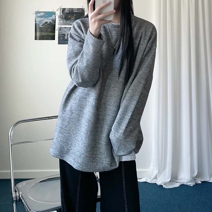 Ribbed round knit T 상세 이미지 5