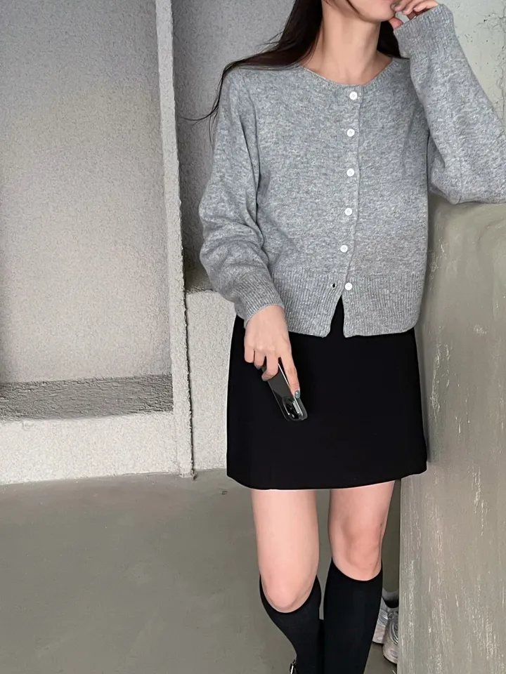 [당일출고&반응폭주💙/시선주목✨]입술넥 울 니트 보트넥 가디건 상세 이미지 18