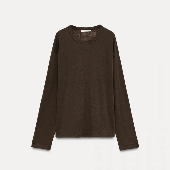 자라 슬러브 러스틱 티셔츠 5039/174 BROWN - 4910 | 패션이 쉬워지는 순간