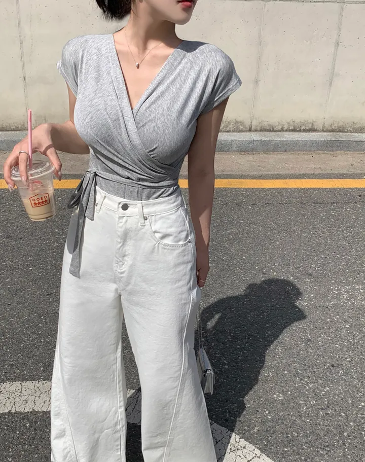 [개말라핏✨/~3XL/최저가] 사선 와이드 데님 일자청바지 하이웨스트 데님 체형커버 청바지-2col 상세 이미지 11
