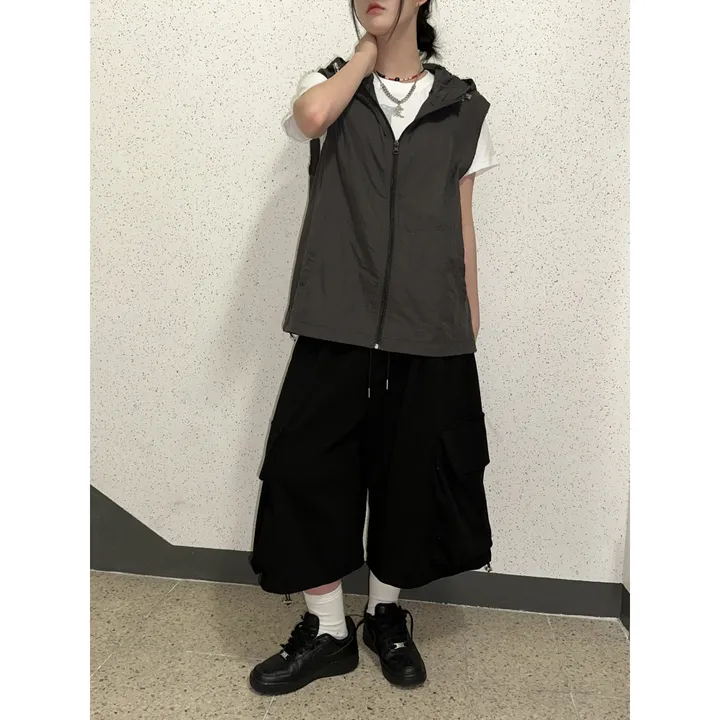 [UNISEX]마일드 루즈 스트링 빅 포켓 카고 버뮤다 드레이닝 와이드 트레이닝 팬츠(3color) 상세 이미지 22