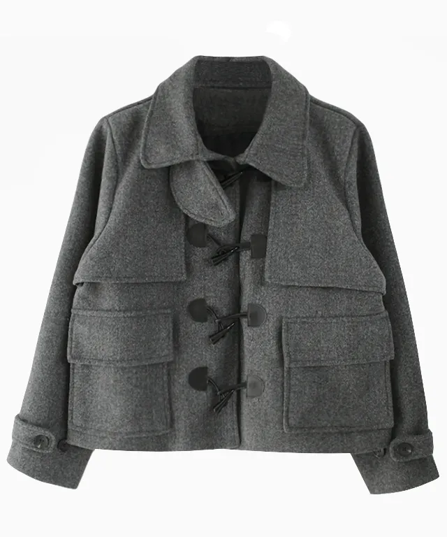 빅카라 숏 더플 토글 떡볶이 코드 자켓