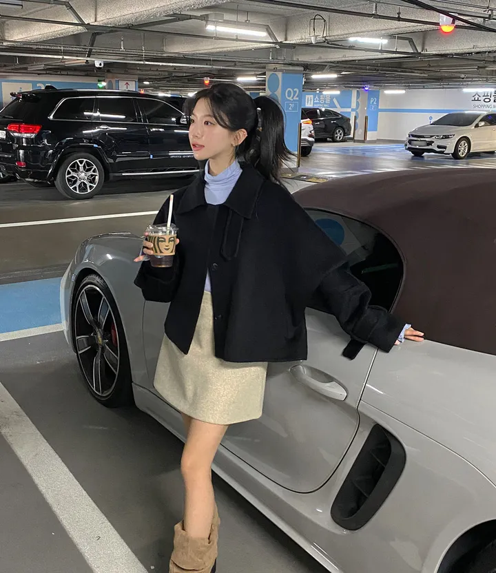 [울100/made💫] 세린 하이넥 나그랑 핸드메이드 숏코트 상세 이미지 26