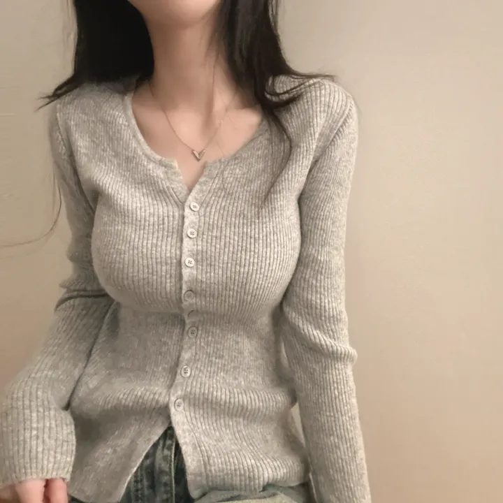 [부들소재,퀄좋아요!] 데일리핏~ 슬림 골지 단추 니트 가디건 5color 상세 이미지 15