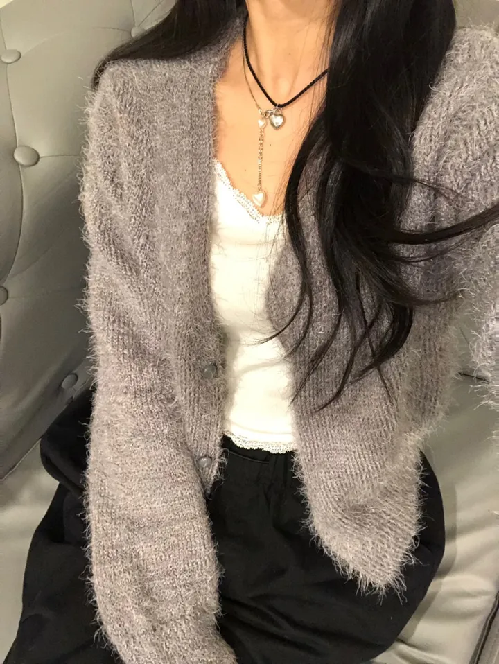 bubble boucle cardigan (2color) 버블 부클 퍼 가디건 상세 이미지 2