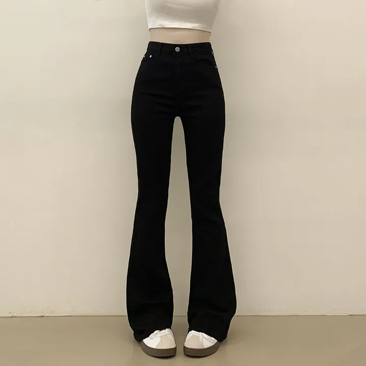 [S~2XL] 착붙핏🖤 체형보정 블랙 코튼 슬림 부츠컷 롱팬츠 키큰녀 키작녀 빅사이즈 상세 이미지 8
